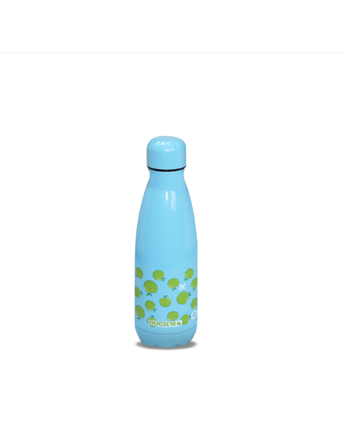 Bouteille Isotherme Duck'n 350ML Turquoise Motif Pomme Verte finition Brillante