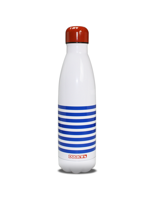 Bouteille Isotherme Blanche Duck'n 500ML Marinière chic Brillante